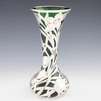 Early 20th Century Silvered Rim "Nouveau Vase" by Alvin Corperation