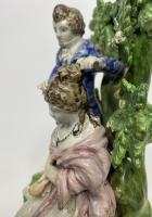 Staffordshire pottery bocage group, ‘Hairdresser’, circa 1820