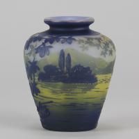 Early 20th Century Cameo Glass entitled "Landscape Vase" by De Vez