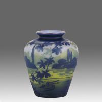 Early 20th Century Cameo Glass entitled "Landscape Vase" by De Vez