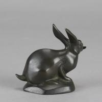  Early 20th Century Art Deco Study entitled "Lapin Assis" By Irénée Rochard