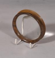 S/5681 Antique Treen 19th Century Walnut Table Top Magnifying Glass