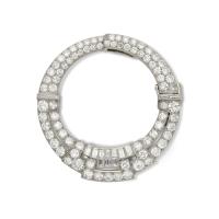 Art Deco Diamond and Platinum ‘Un Cercle’ Clip Brooch Circa 1931