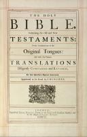 The Holy Bible, printed by Thomas Baskett in London in 1751, from the library of the 2nd Duke of Newcastle