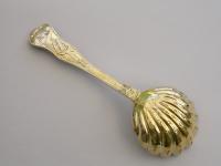 Victorian Silver Gilt 'Stag Hunt' Pattern Sifter Ladle