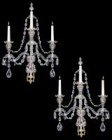 A Pair of Neoclassical Cut Glass Wall Lights Attributed to Werner & Mieth
