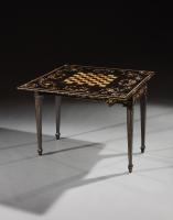 19th Century Chinese Export Black Lacquer and Gilt Decorated Games Tables