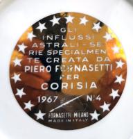 Vintage Piero Fornasetti Porcelain Zodiac Plate, Astrological Sign-Scorpio, Astrali Pattern, Made for Corisia, Dated 1967, No 4.