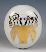 Piero Fornasetti Ceramic Pebble Capricorn Zodiac Paperweight, Titled Capricornus for the Astrological Sign Capricorn, Circa 1960  
