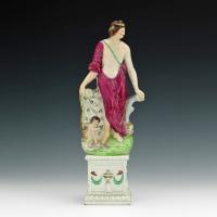 Pearlware Figure of Aphrodite & Eros, also known as Venus and Cupid, Attributed to Neale & Co, Circa 1790