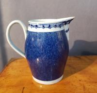 English Pearlware Pottery Jug with Speckled Blue Glaze
