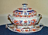 Hicks & Meigh Ironstone Armorial Sauce Tureens, Covers and Stands made for the British Army's 41st Regiment