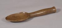 S/5706 Antique Treen 19th Century French Sycamore Dairy Spoon