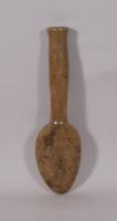 S/5706 Antique Treen 19th Century French Sycamore Dairy Spoon