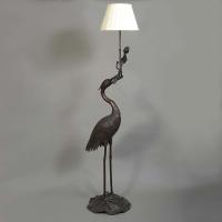 Bronze Crane Standing Lamp