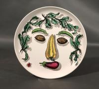 Piero Fornasetti Ceramic Arcimboldesca-Motif Vegetable Face Plates