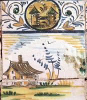 Spanish Catalan Faience Hunting Subject Tile Picture, Late 18th Century