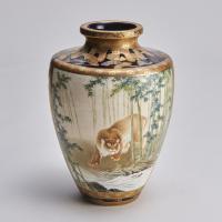 An exceptional, rare and large (41cm in height) Satsuma vase by Sozan for the Kinkozan Studio (Circa 1880)