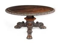 A large George IV brass inlaid rosewood centre table attributed to Gillows