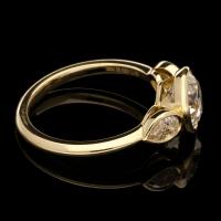 Hancocks 1.77ct Old Cut Diamond Ring With Pear Shaped Shoulders In Rub Over 18ct Gold Setting