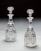 A Pair of Cut and Engraved Victorian Decanters