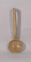 S/5712 Antique Treen 19th Century Welsh Sycamore Cawl Ladle