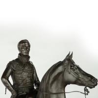 An equestrian statuette of the Duke of Wellington by Morel after Marochetti