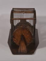 S/5723 Antique Late Victorian Wire Beech Framed Hamster Cage