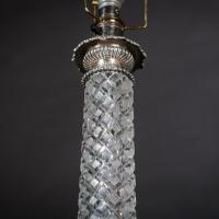 Empire Style Cut-Glass and Silvered-Brass Lamps