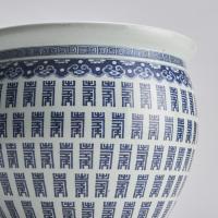 Chinese Nineteenth Century blue and white porcelain jardiniere