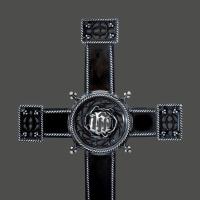 silver and copper arts and crafts cross attributed to John Paul Cooper