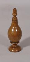 S/5727 Antique Treen 19th Century Fruitwood Spice Flask