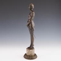 Erotic Art Deco Bronze Study Entitled 'Whip Girl' by Bruno Zach