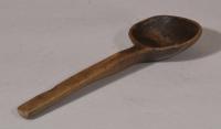 S/5725 Antique Treen 19th Century Welsh Sycamore Cawl Spoon