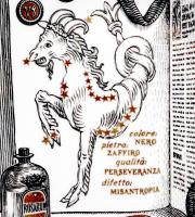 Piero Fornasetti Capricorn Zodiaci Porcelain Plate, Made for Crinos, #9 in Series, Titled "Gli Zodiaci Farmacopei", The Zodiac Pharmacopoeia