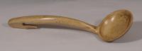 S/5748 Antique Treen 19th Century Swedish Birch Hook Handled Ladle