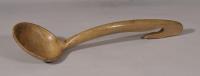 S/5748 Antique Treen 19th Century Swedish Birch Hook Handled Ladle