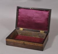 S/5805 Antique Late Victorian Tunbridge Ware Jewellery Box