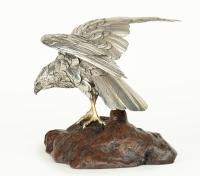 Japanese Pure Silver Hawk Okimono – Musashiya Company (Ozeki)