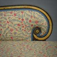 Pair of Regency Grained and Parcel-Gilt Chaise Longues