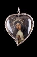Heart Shaped Rock Crystal Silver Mounted Reliquary