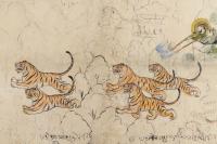 Watercolour of Maharao Ram Singh of Kota and His Sons Hunting with numerous Rajasthani inscriptions