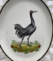 Staffordshire ornithological dish Common Crane, circa 1810