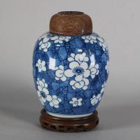 Kangxi blue and white ginger jar with lid