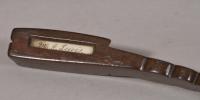 S/5792 Antique Treen 19th Century Mahogany Welsh Knitting Sheath Labelled M. G. Lewis
