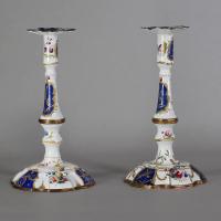 Pair of 18th century south Staffordshire candlesticks