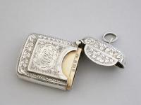 Edwardian Patented Combined Silver Vesta & Stamp Case