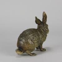 Early 20th Century Austrian Cold Painted Bronze Study Entitled 'Rabbit' by Franz Bergman 