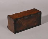S/5784 Antique Treen Early 19th Century Wall Mounted Welsh Oak Candle Box