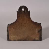 S/5784 Antique Treen Early 19th Century Wall Mounted Welsh Oak Candle Box
